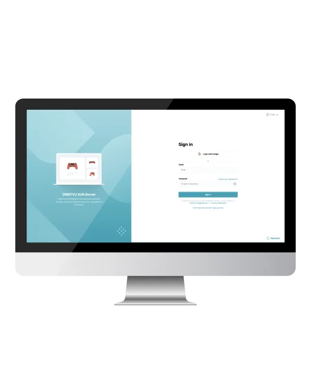 Login-Bildschirm auf einem Desktop-Monitor