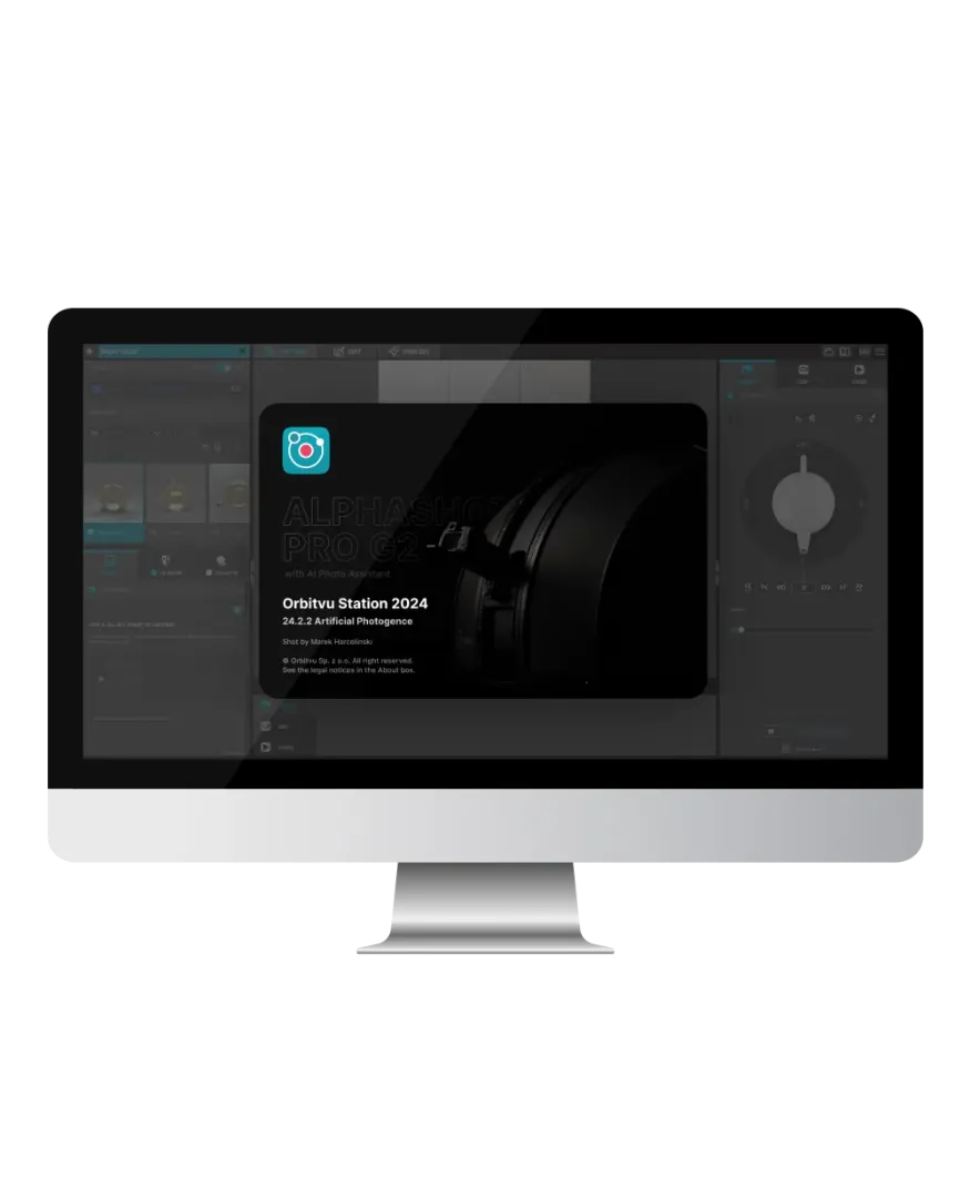 Orbitvu Station Software Startbildschirm und Benutzeroberfläche