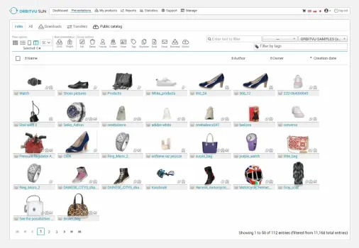 Beispiel einer Produktkatalog-Oberfläche