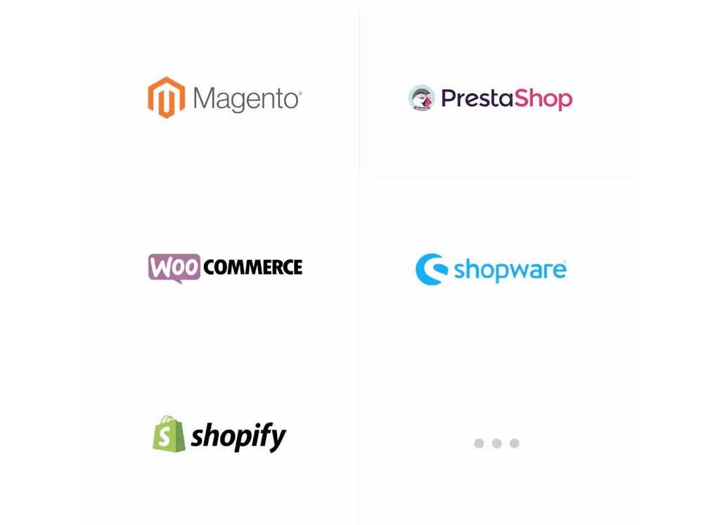 Logos der E-Commerce-Plattform-Integrationen