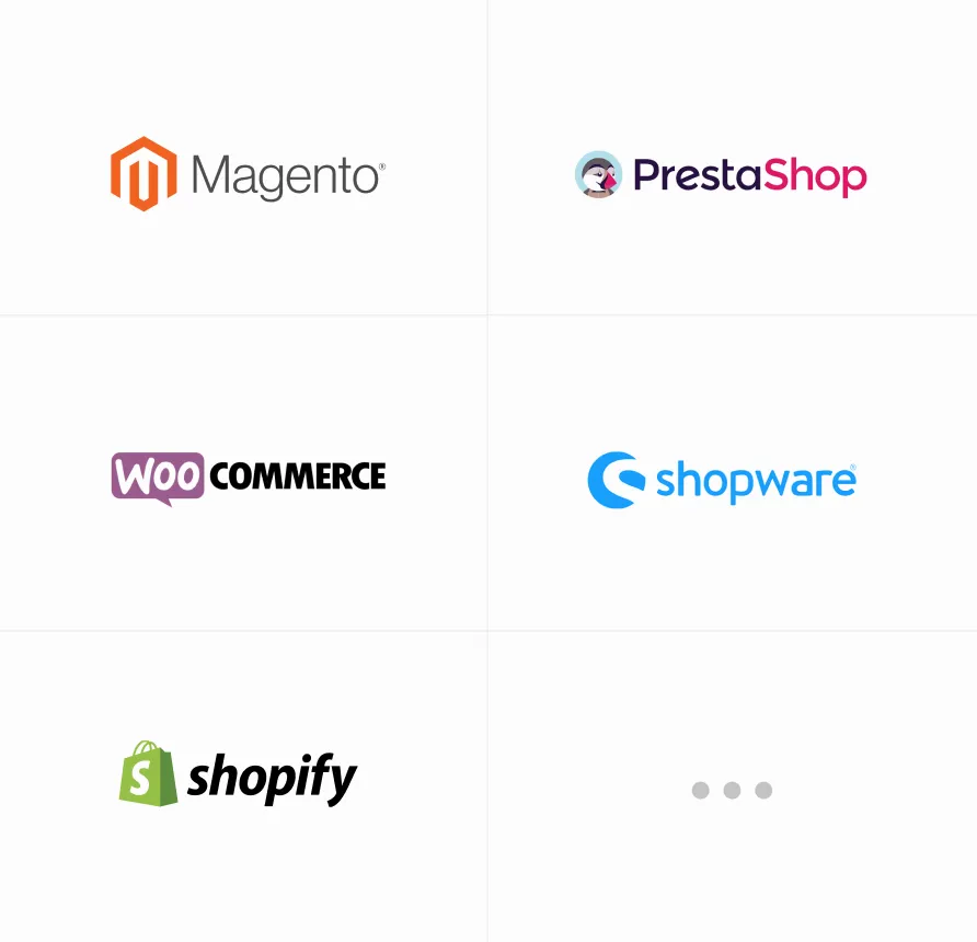 Logos der E-Commerce-Plattform-Integrationen