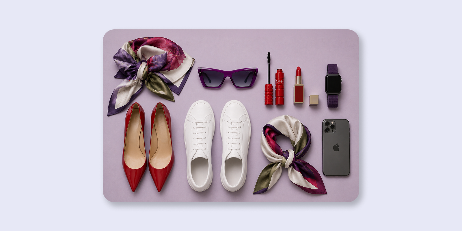 Knolling-Flat-Lay-Beispiel