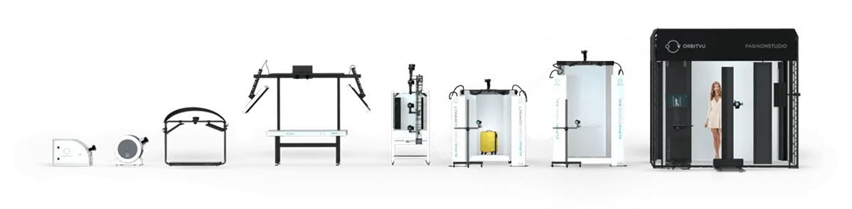 Orbitvu-Reihe automatisierter Produktfotografie-Studios von kompakten Drehtellern bis zum kompletten Fashion Studio