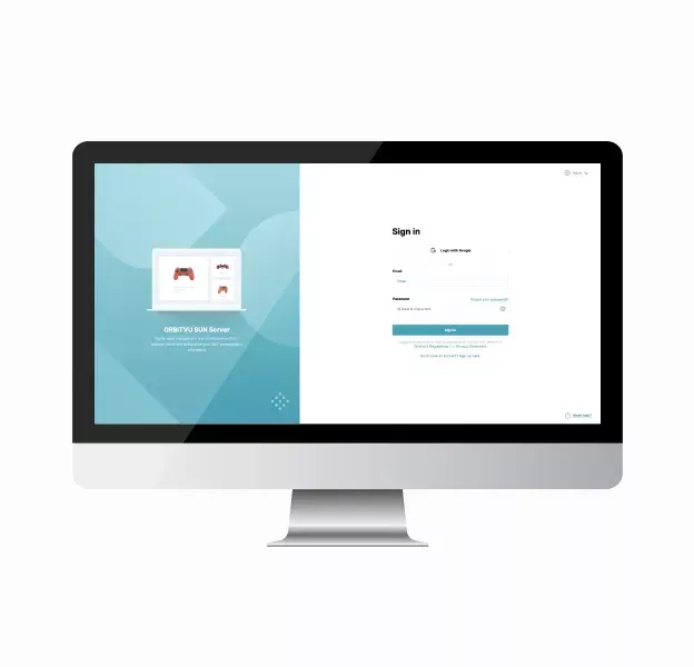 Orbitvu SUN Server Anmeldeseite