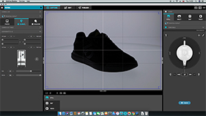  Hintergrund beleuchten - Software für 360-Grad-Bild - schwarzer Sportschuh