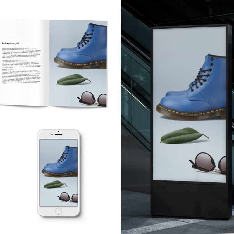 Mockup - Produktfotografie - blauer Schuh