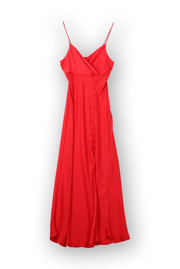 Flaches Lay-Foto - rotes Kleid
