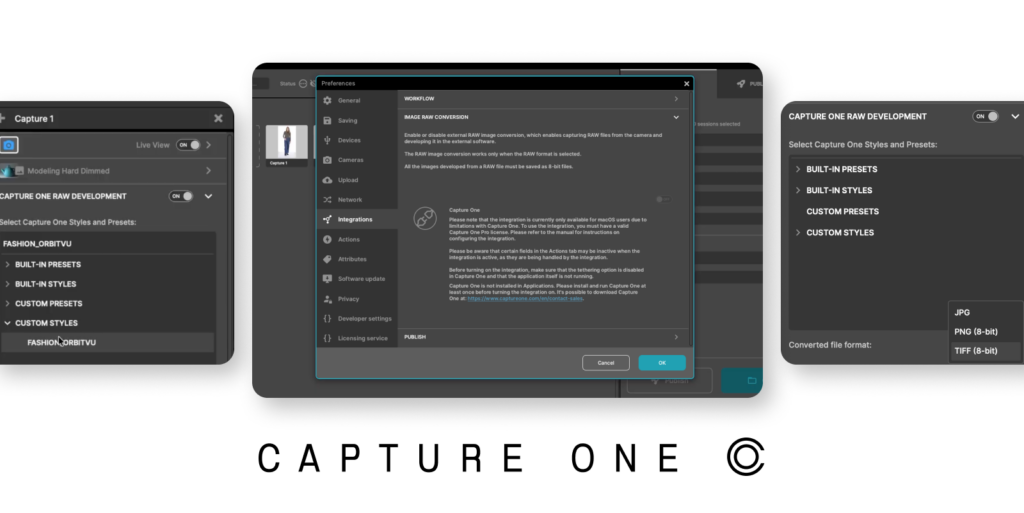Capture One and Orbitvu integration